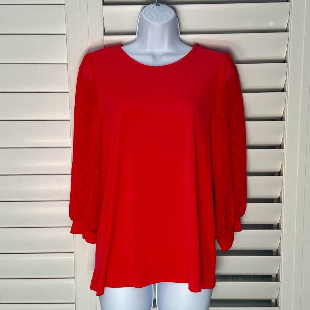NWT CeCe 3/4 Sleeve Red Women's Top